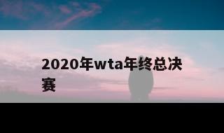 2020年wta年终总决赛 2021wta年终总决赛在哪看直播